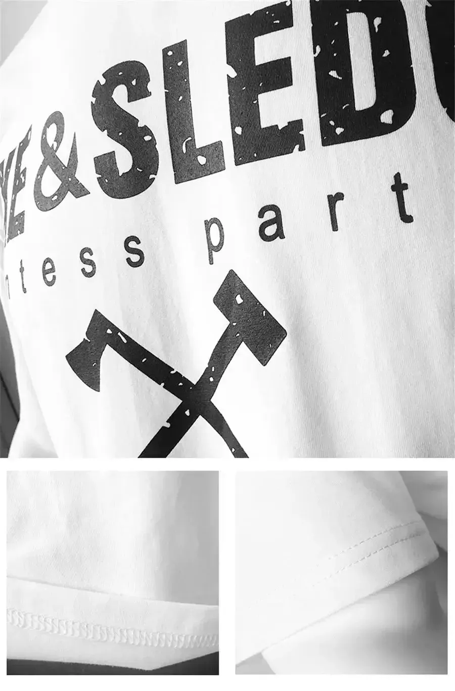 2022 new men summer Oversized T-shirt Fashion Gym Singlet Cotton Loose Bodybuilding Fitness Round Neck Printed Short Sleeve