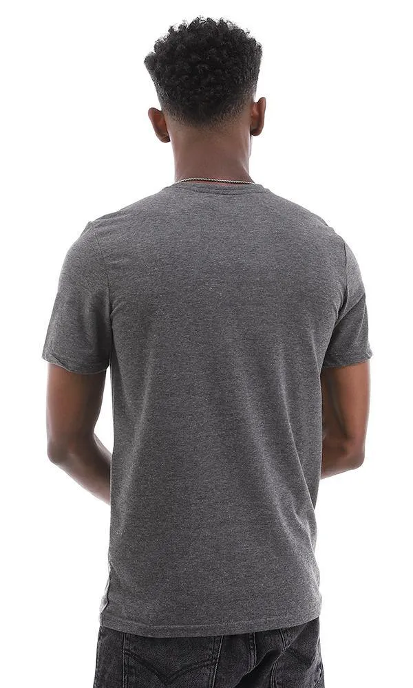 95482 " Born To Rock" Printed Heather Dark Grey T-Shirt
