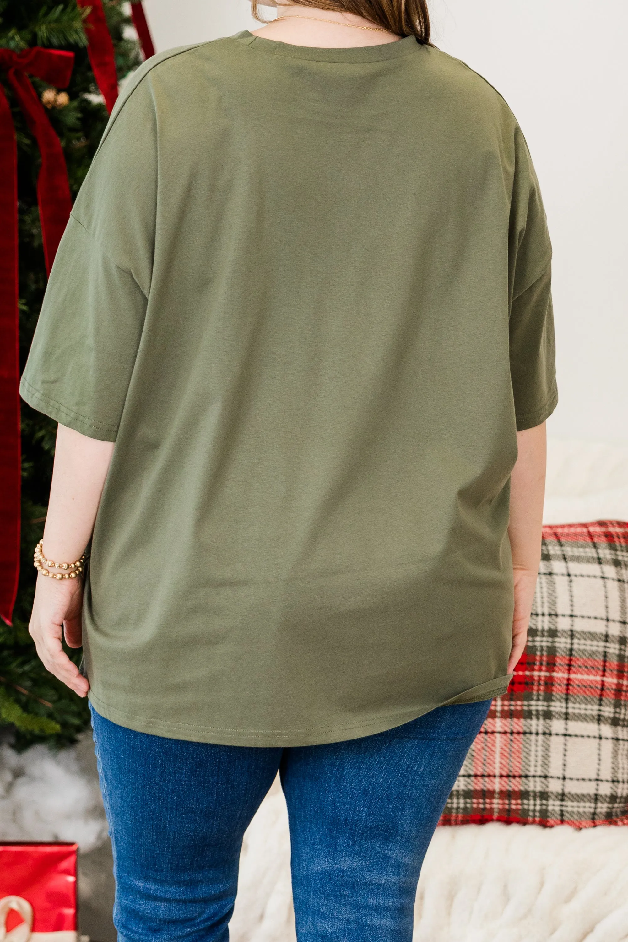 All Tied Up Boyfriend Tee, Moss