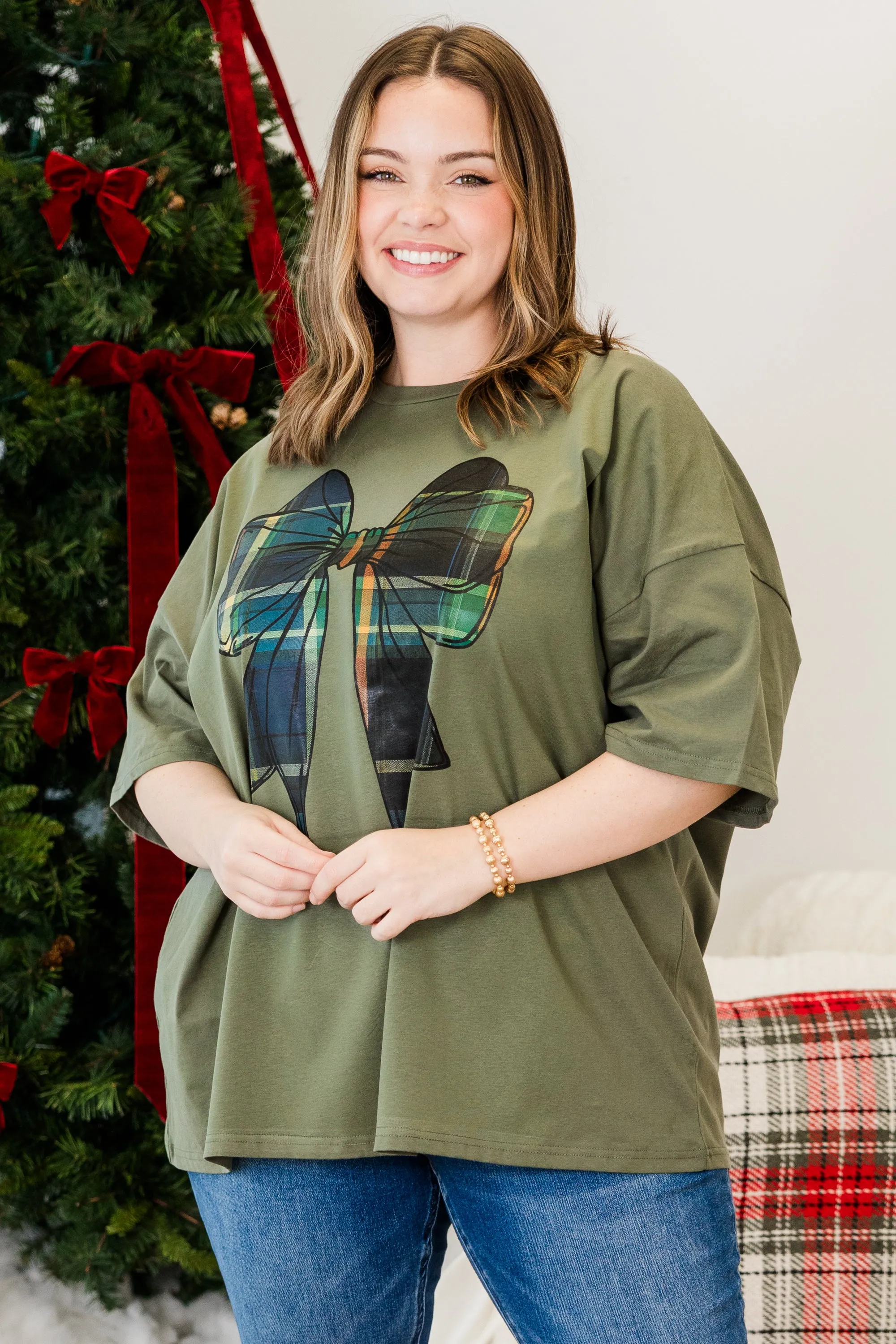 All Tied Up Boyfriend Tee, Moss