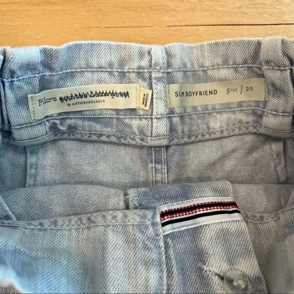 Anthropologie Pilcro Ultra High Rise Paperbag Slim Boyfriend Denim Shorts