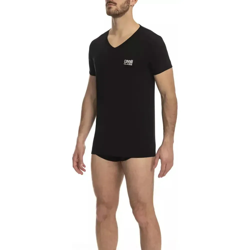 Cavalli Class Black Cotton Men's T-Shirt
