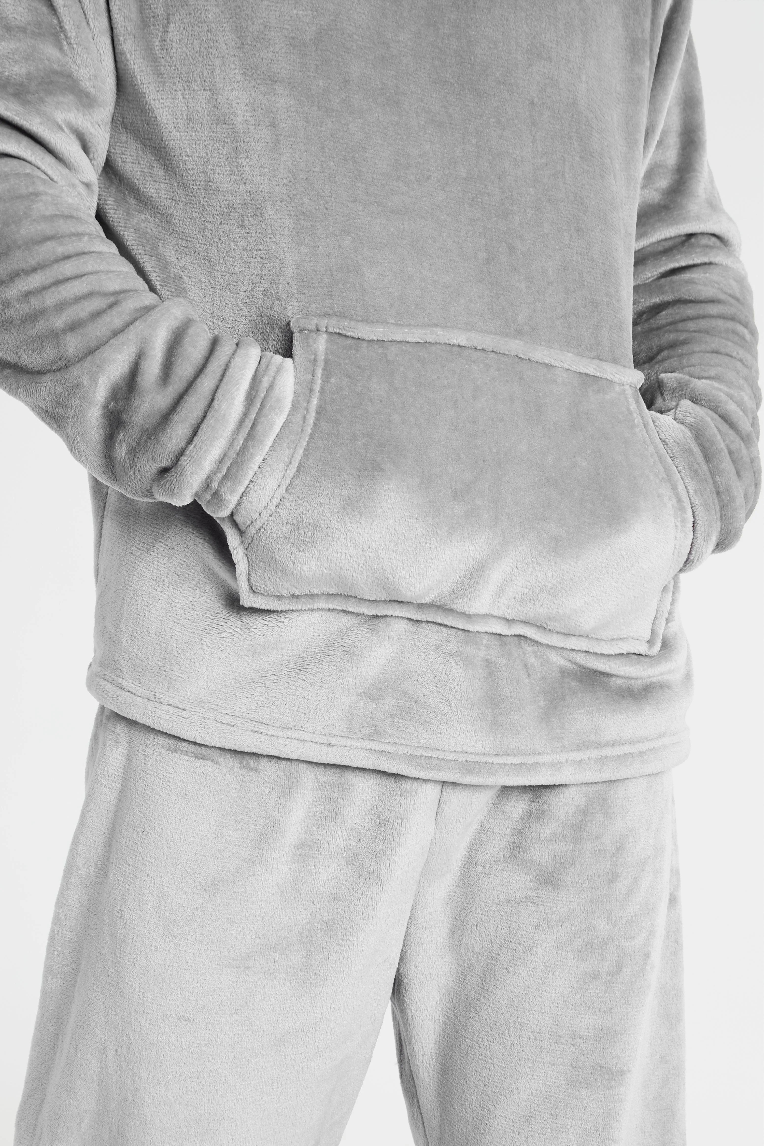 CityComfort Mens Pyjamas Set, Warm Fleece Pyjamas for Men with Fluffy Hoodie