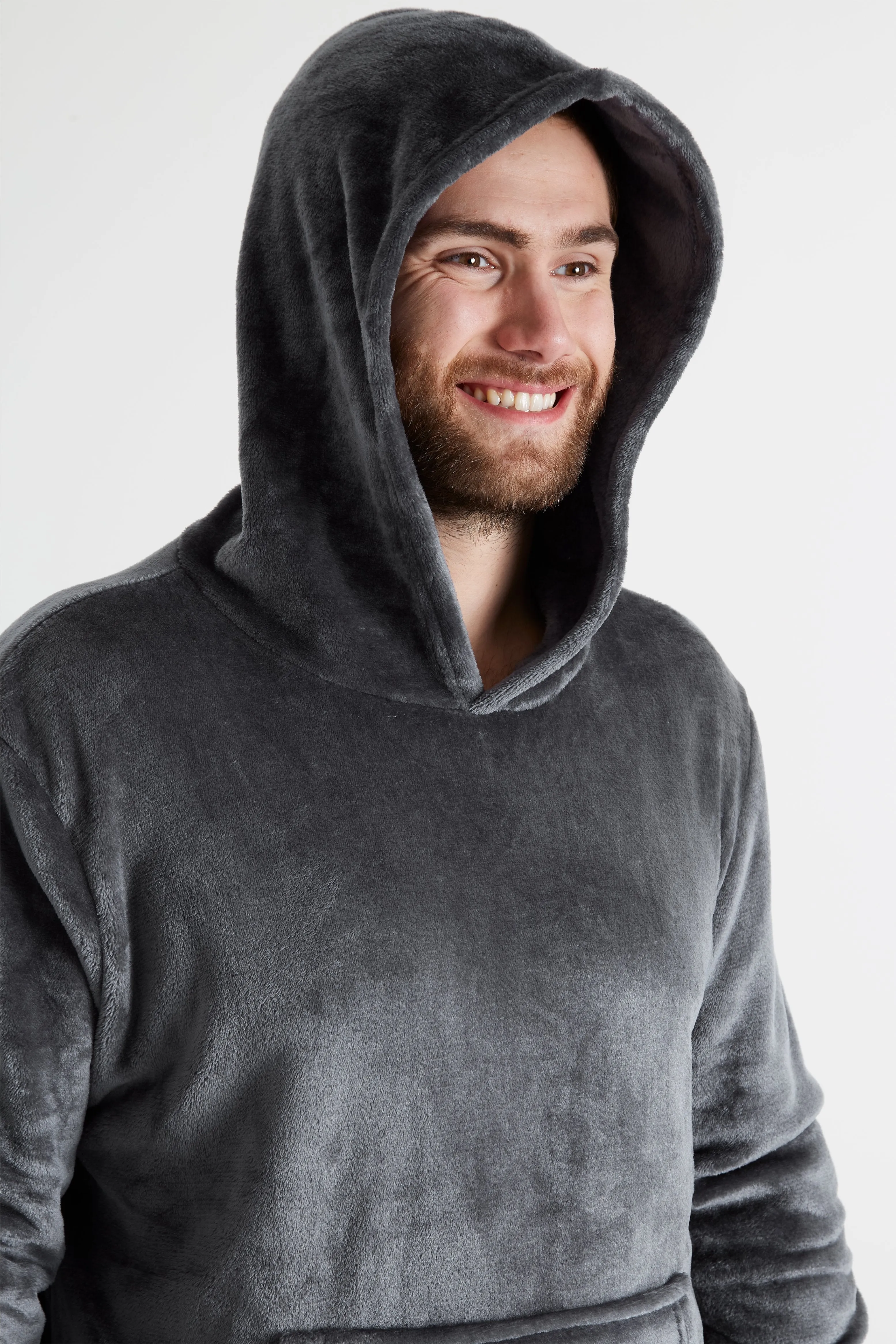 CityComfort Mens Pyjamas Set, Warm Fleece Pyjamas for Men with Fluffy Hoodie