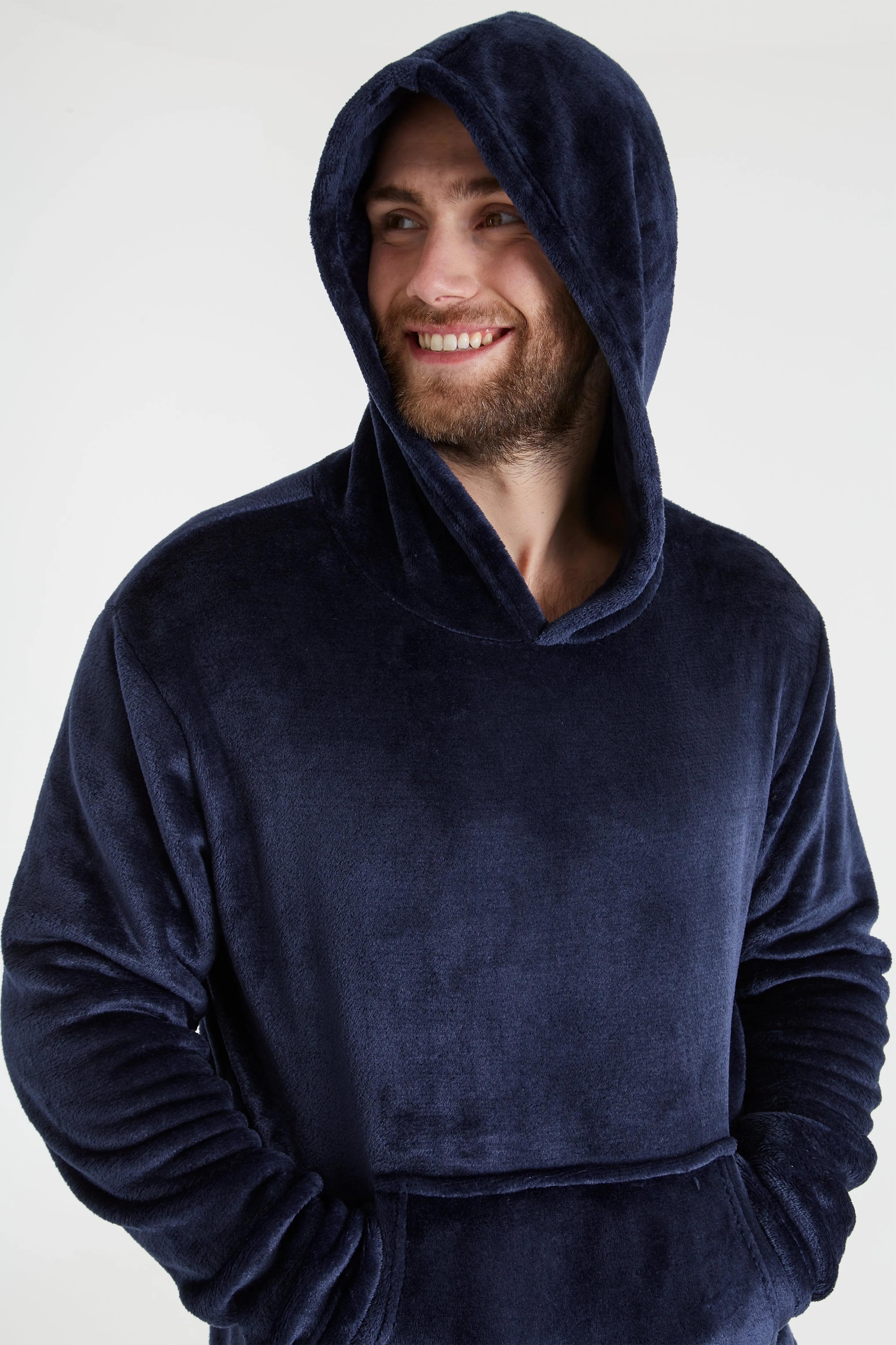 CityComfort Mens Pyjamas Set, Warm Fleece Pyjamas for Men with Fluffy Hoodie
