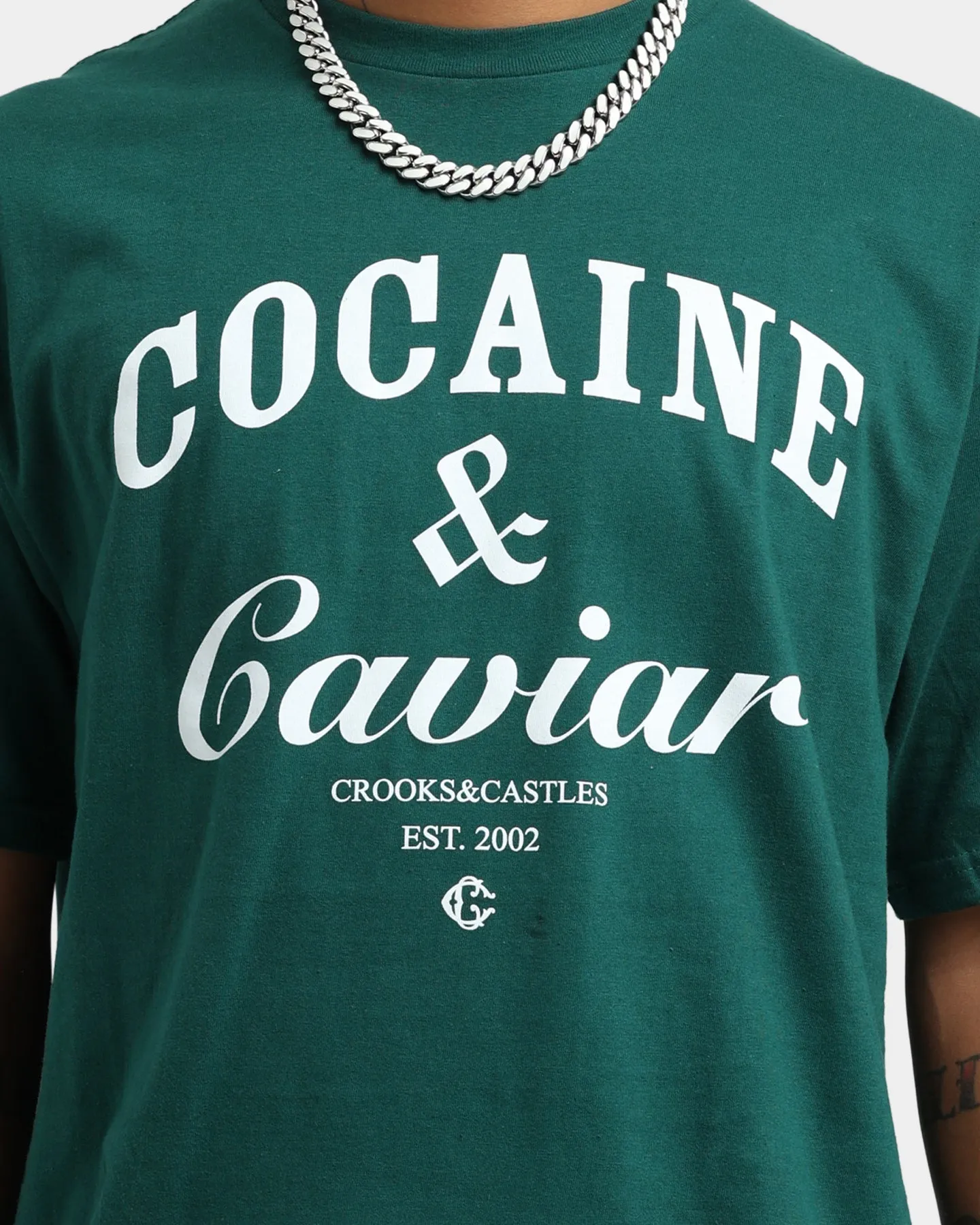 Crooks & Castles Cocaine & Caviar Short Sleeve T-Shirt Forest Green