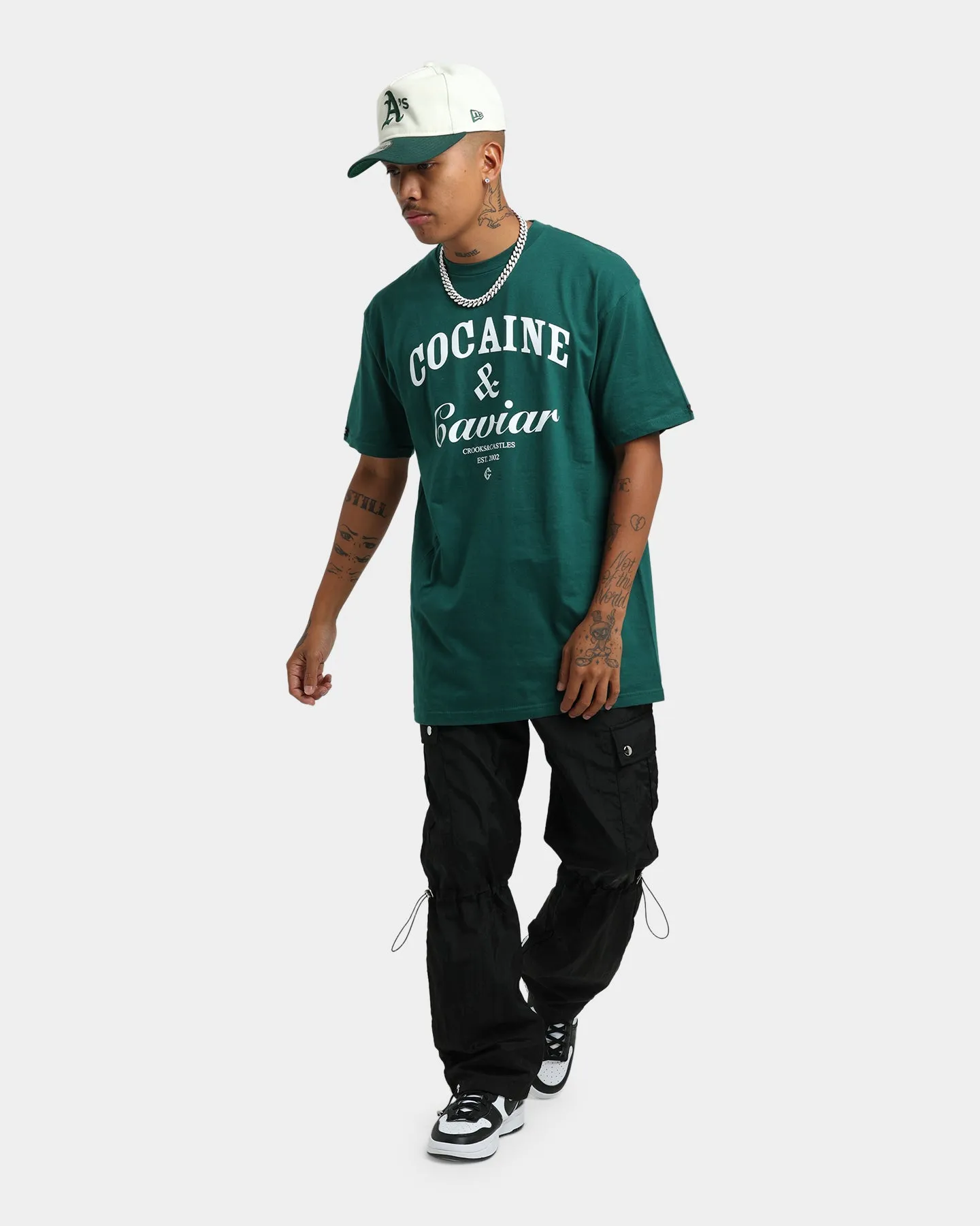 Crooks & Castles Cocaine & Caviar Short Sleeve T-Shirt Forest Green