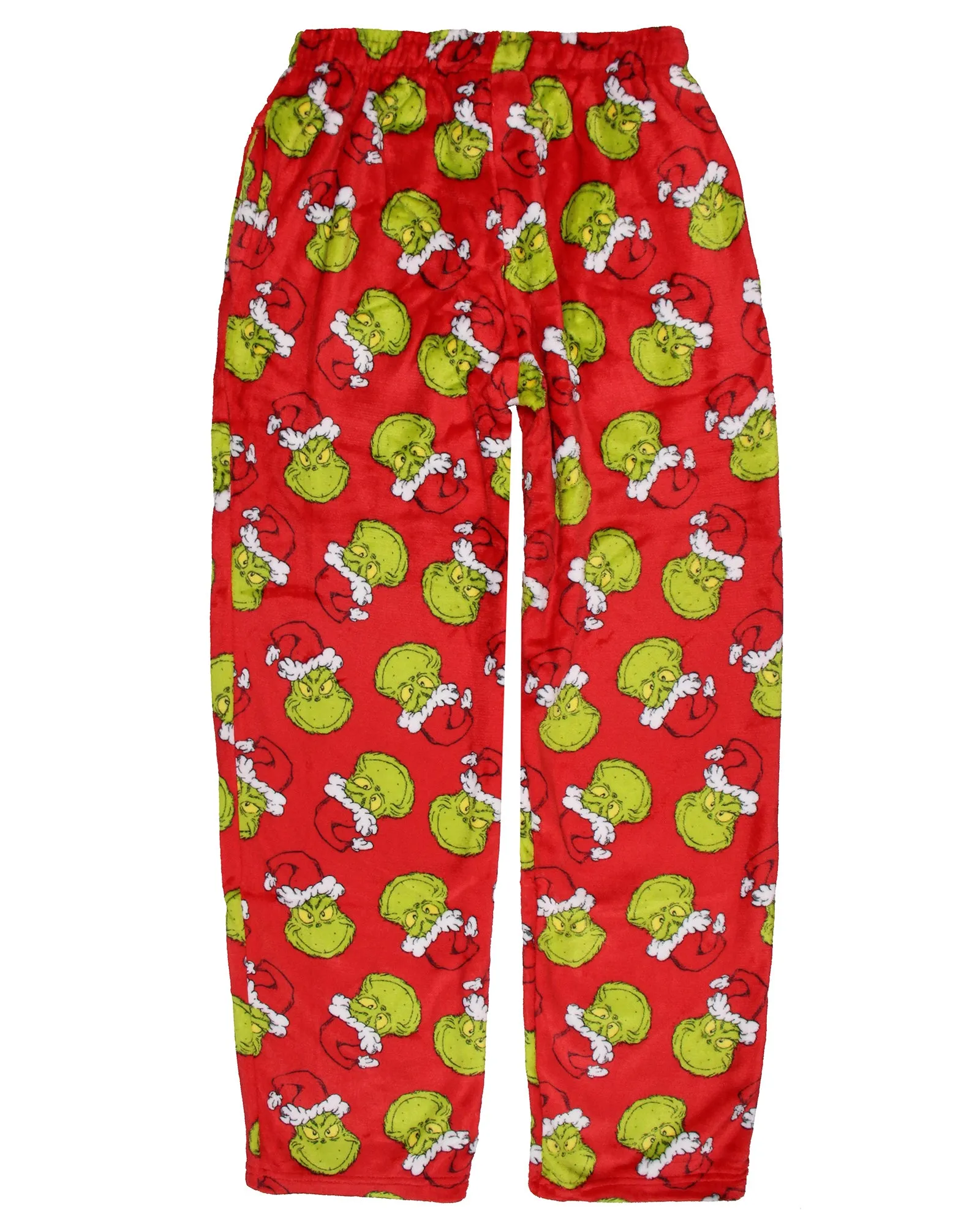 Dr. Seuss Men's GRINCH Santa Claus Super Minky Fleece Lounge Pajama Pants