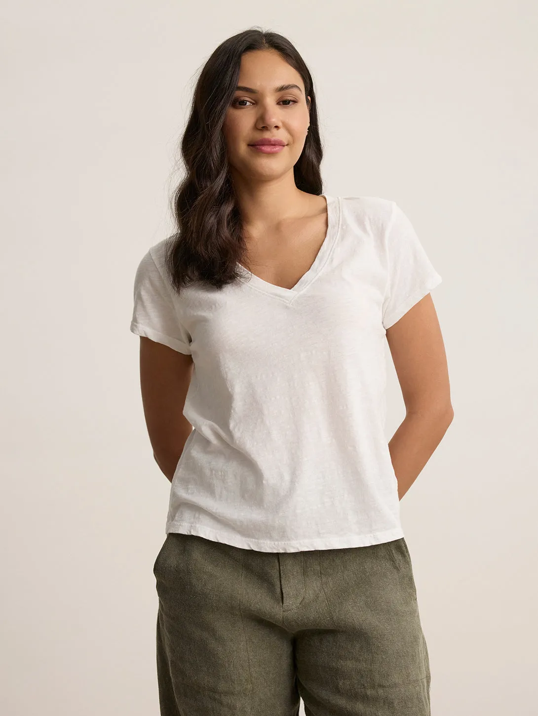 Eli V-Neck Tee - White