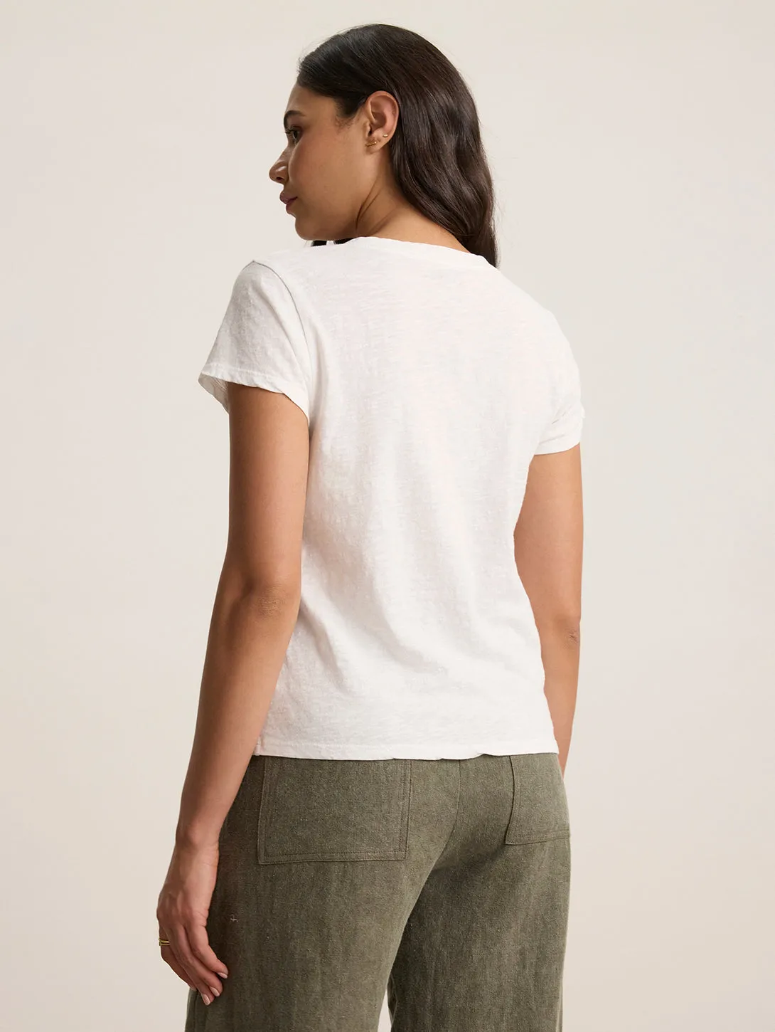 Eli V-Neck Tee - White