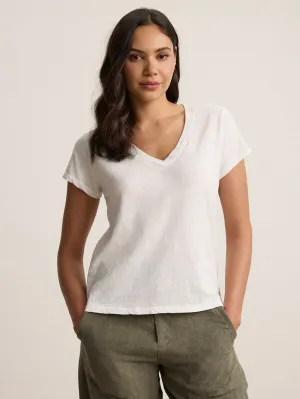 Eli V-Neck Tee - White