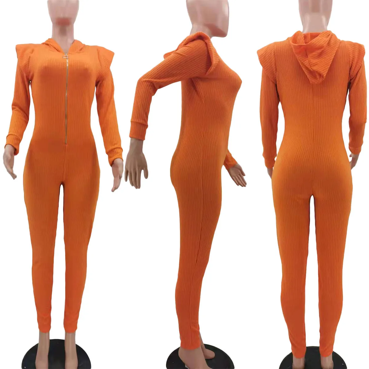 Fashion knitted hooded jumpsuit（AY1482）