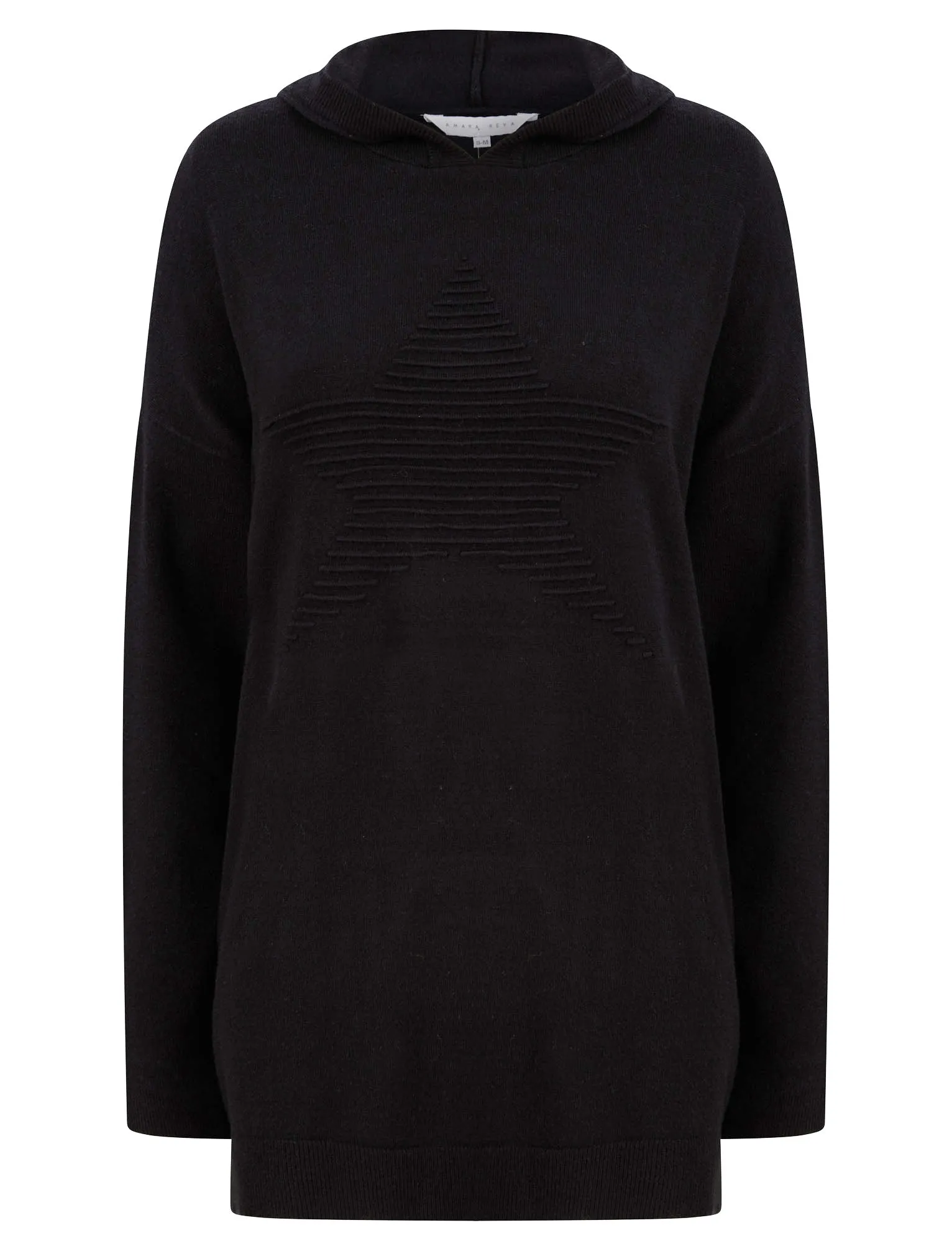 Fonteyn Star Motif 2pc Jersey Knit Matching Hoody & Pants Lounge Co-ord Set in Jet Black - Amara Reya