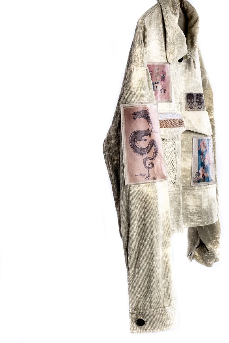 Ganymede Blossom Women's Bleached Denim Jacket