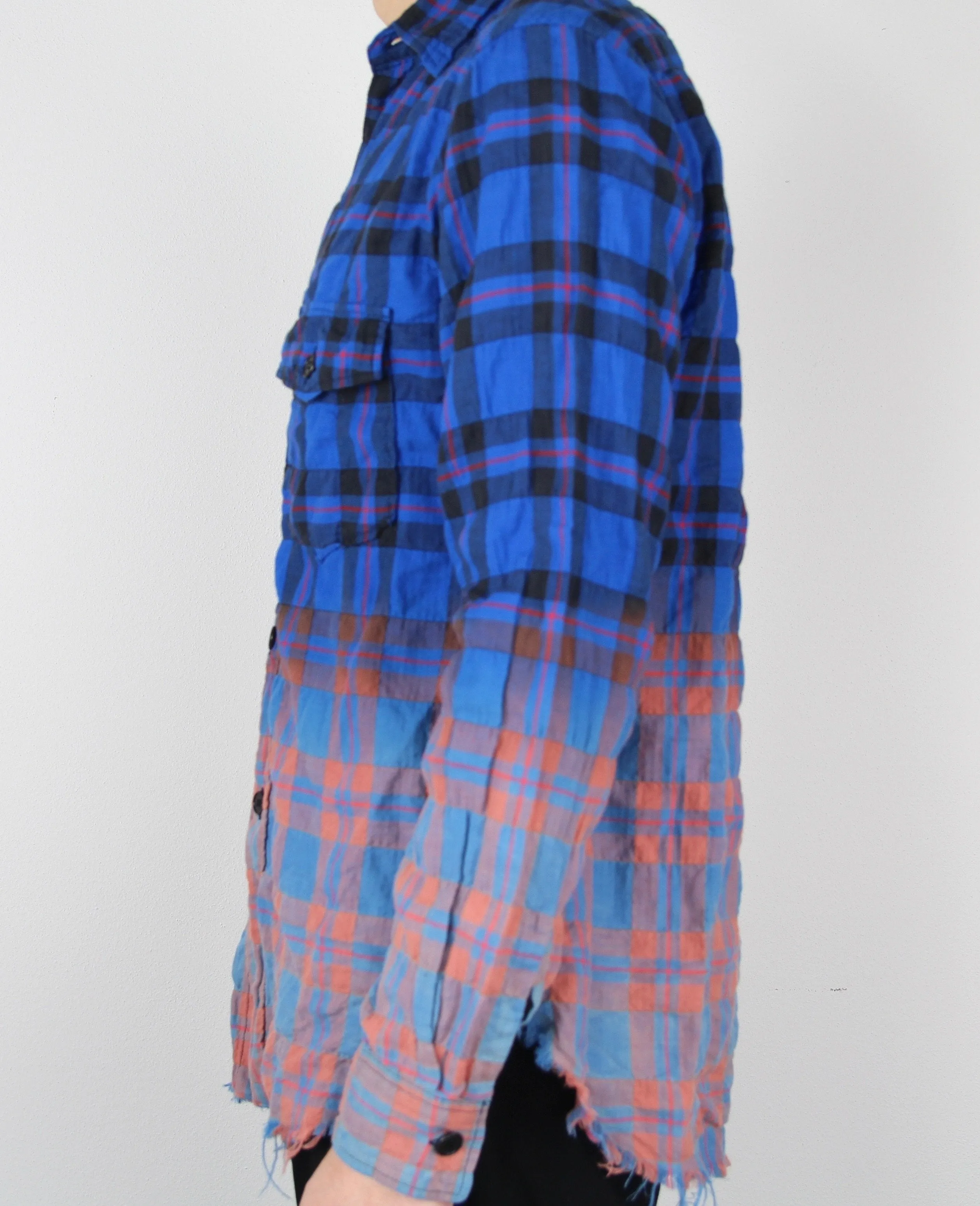 Gradient Distressed Flannel