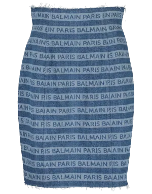 High Waist Balmain Logo Skirt