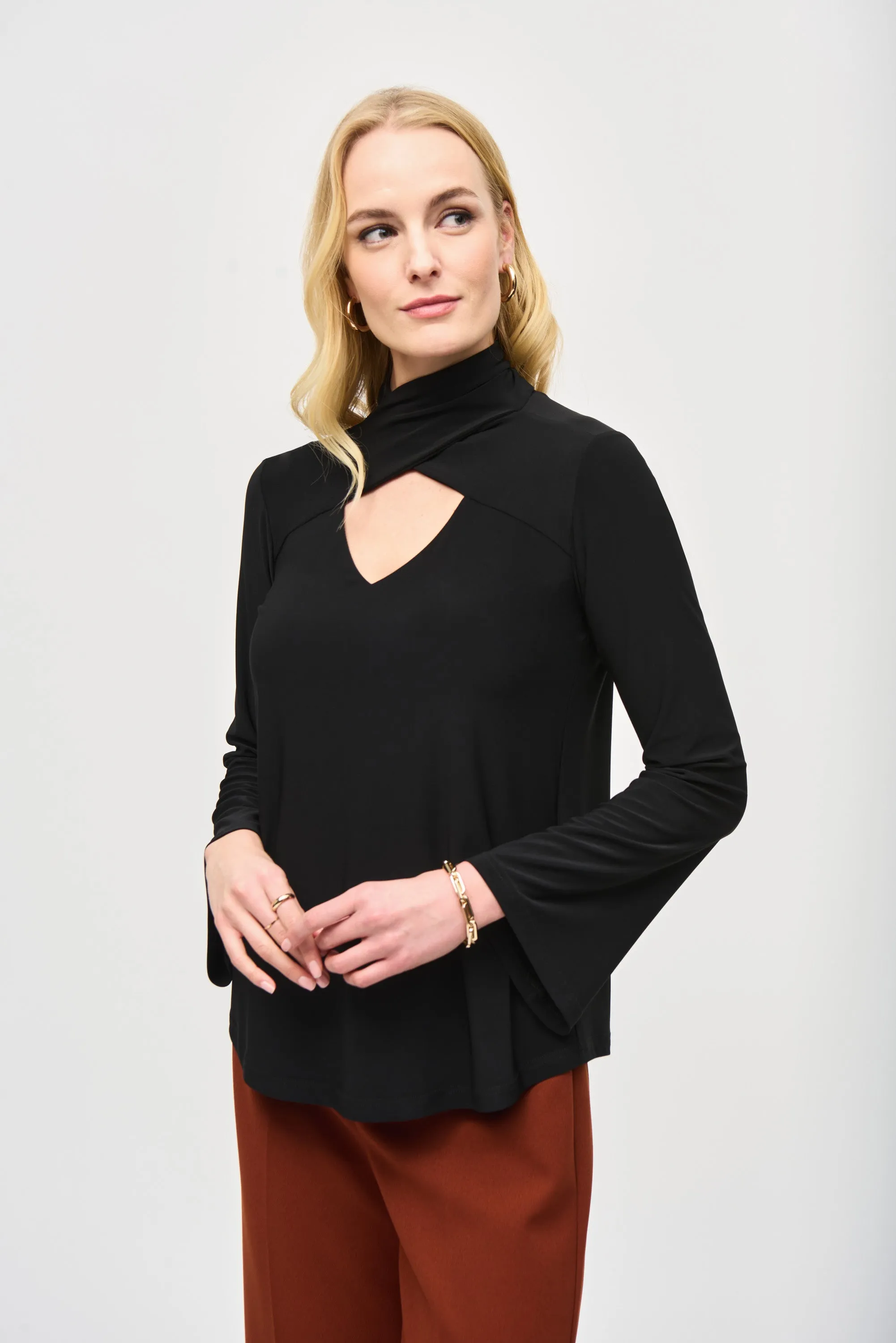 Joseph Ribkoff Cut Out Top 243064 - Black