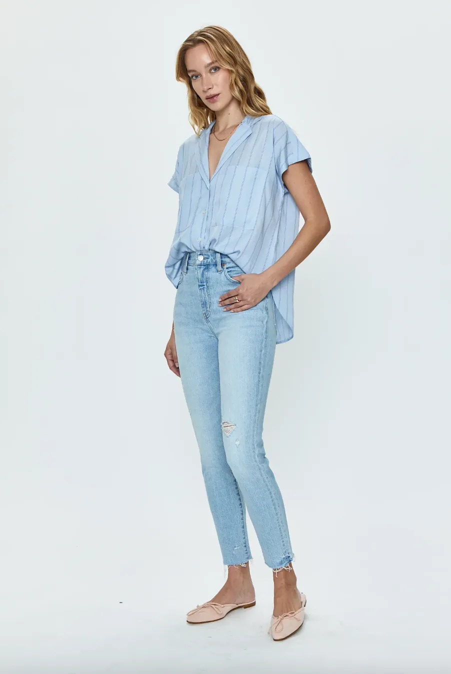 kate high rise vintage slim - monaco distressed