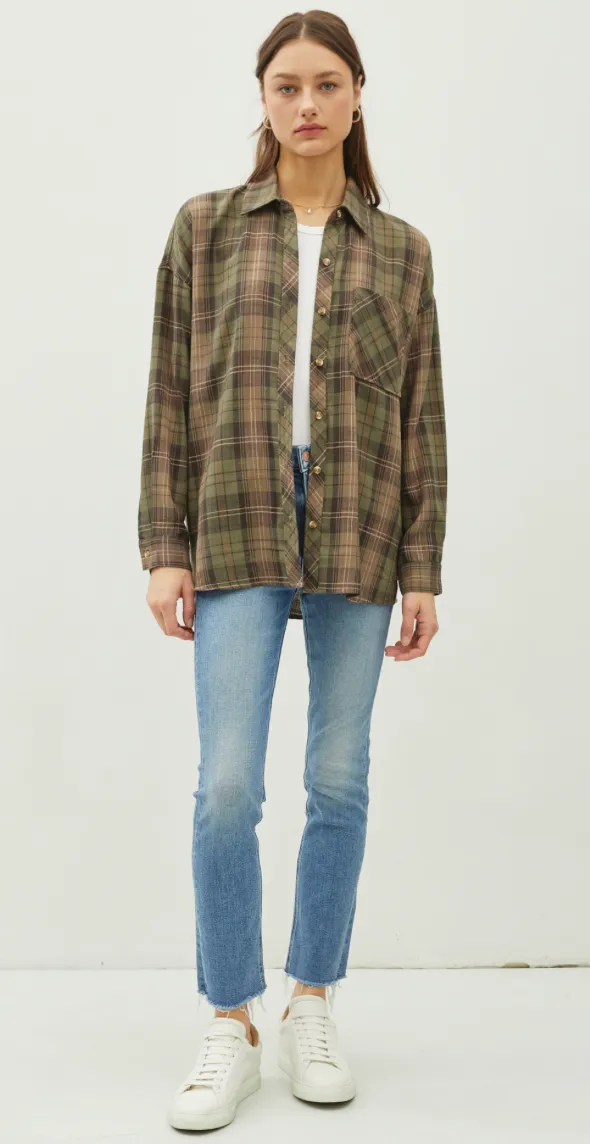 Khaki Plaid Flannel