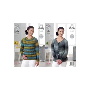 King Cole Riot Chunky Knitting Pattern 4713