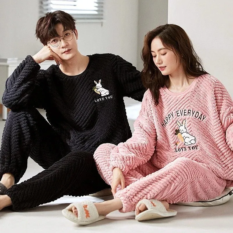 Matching Fleece Comfy Couple Pajama Set