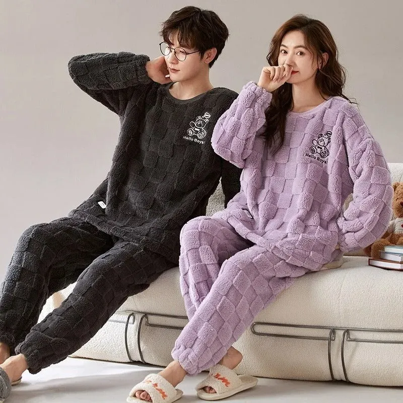 Matching Fleece Comfy Couple Pajama Set