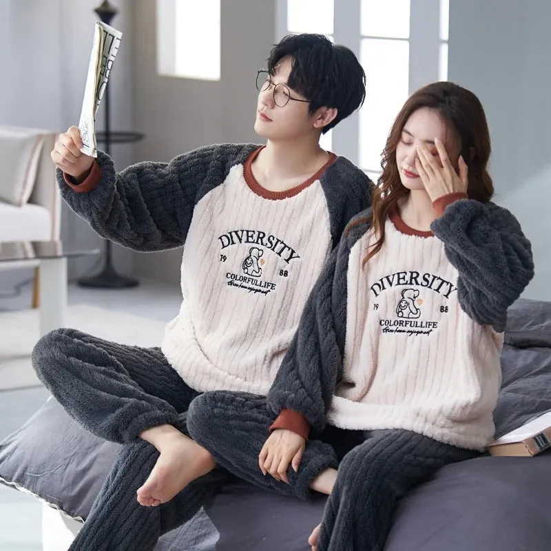 Matching Fleece Comfy Couple Pajama Set