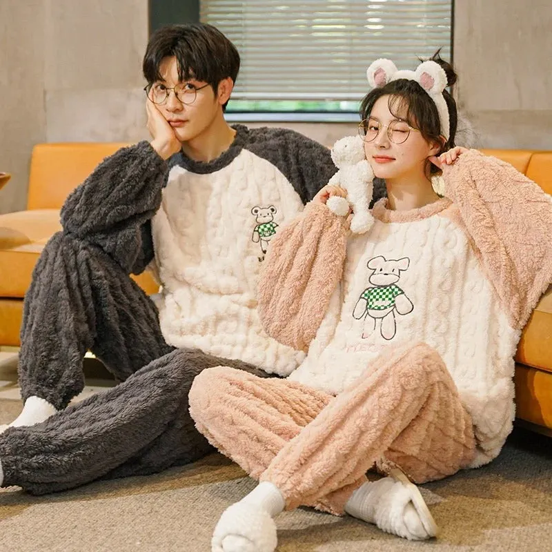 Matching Fleece Comfy Couple Pajama Set