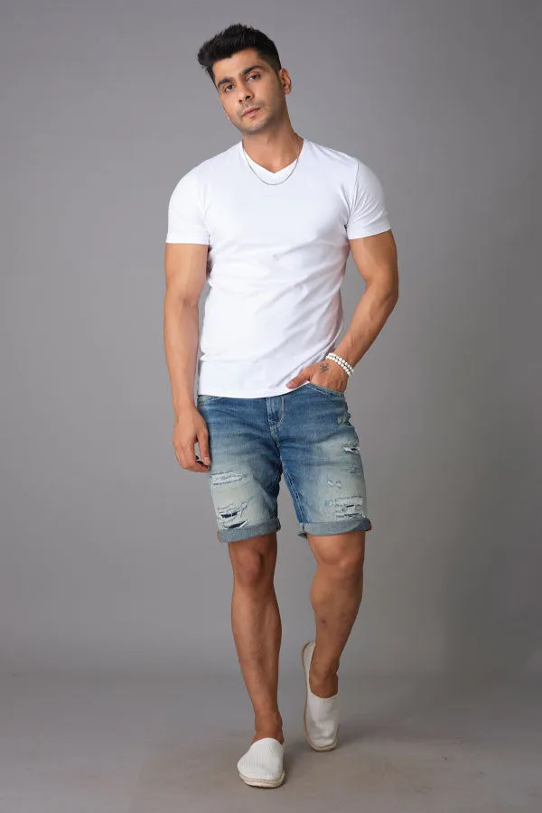 Med Blue Denim Short