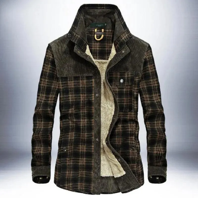 Men Casual ShirtsWool Fleece Plaid
