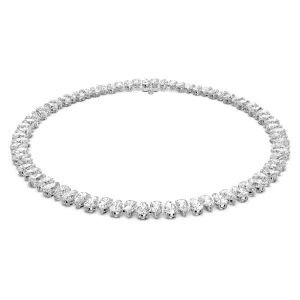 MILLENIA ALL AROUND PEAR CUT NECKLACE, WHITE, RHODIUM PLATED