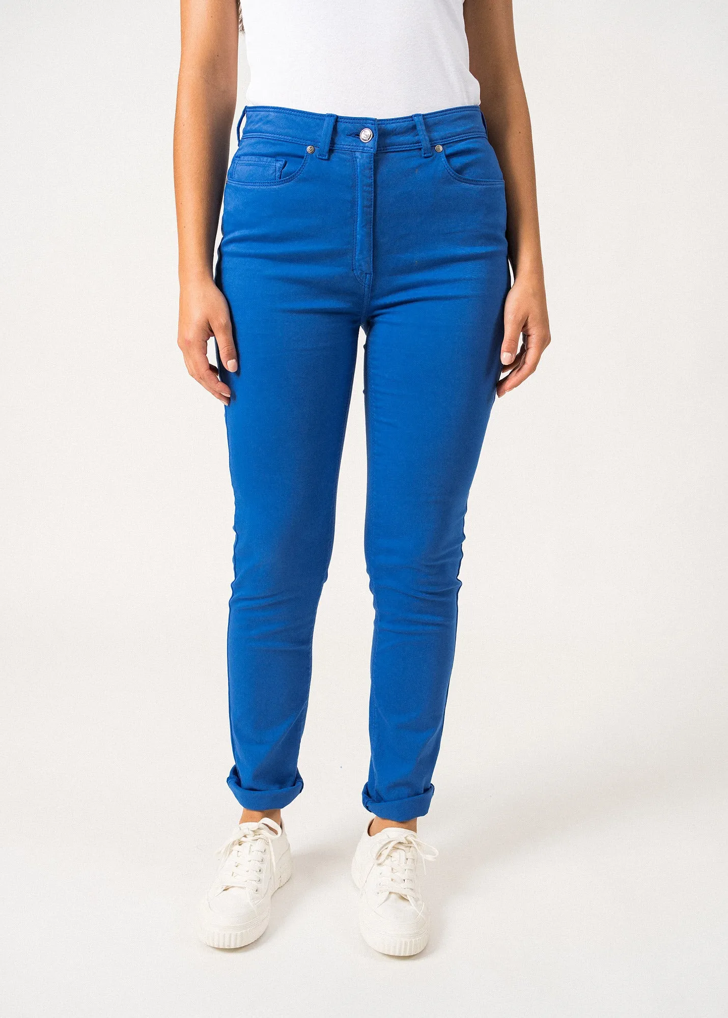Mimosa high waist pants - slim fit, in stretch cotton (MER)