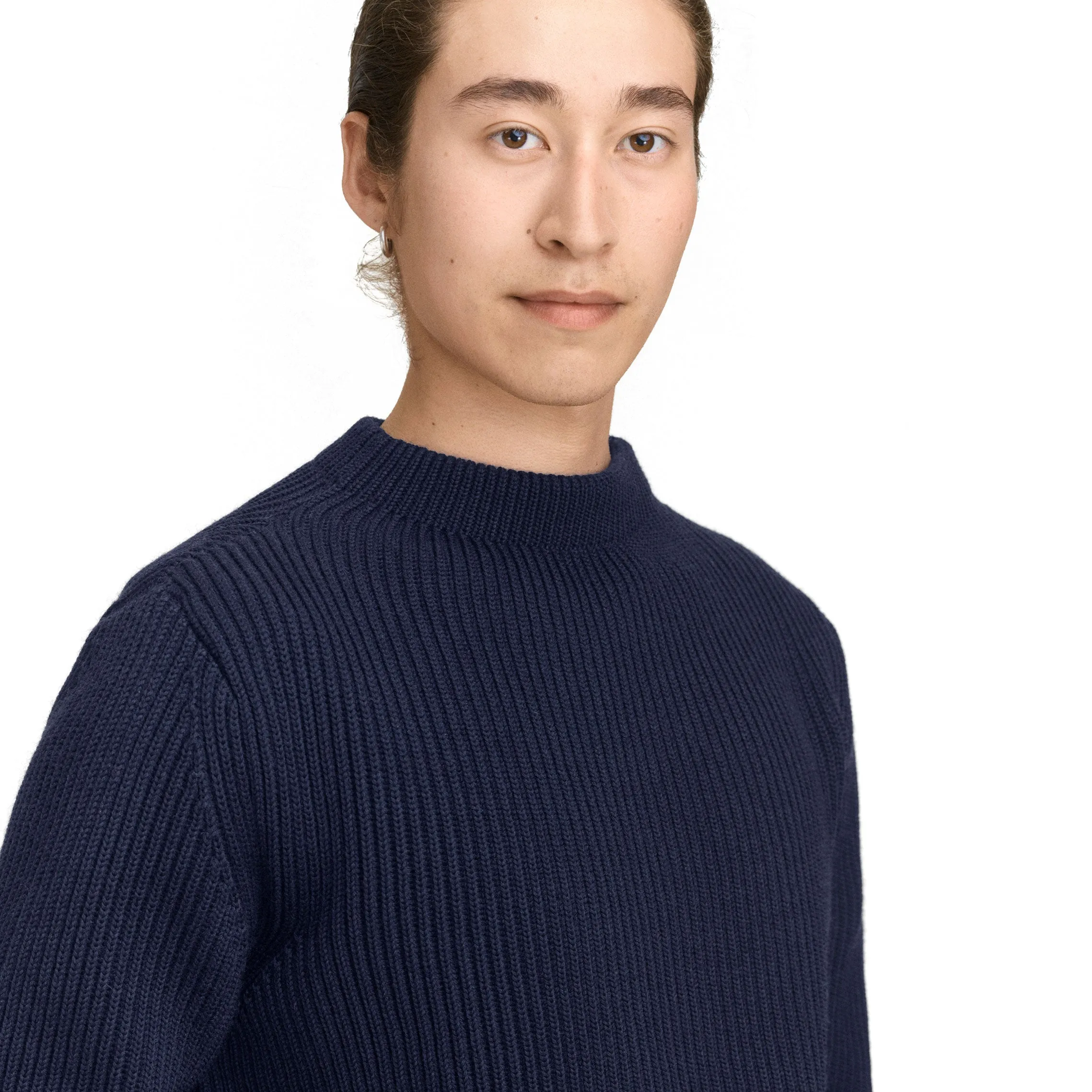 Navy Crewneck Lyserød