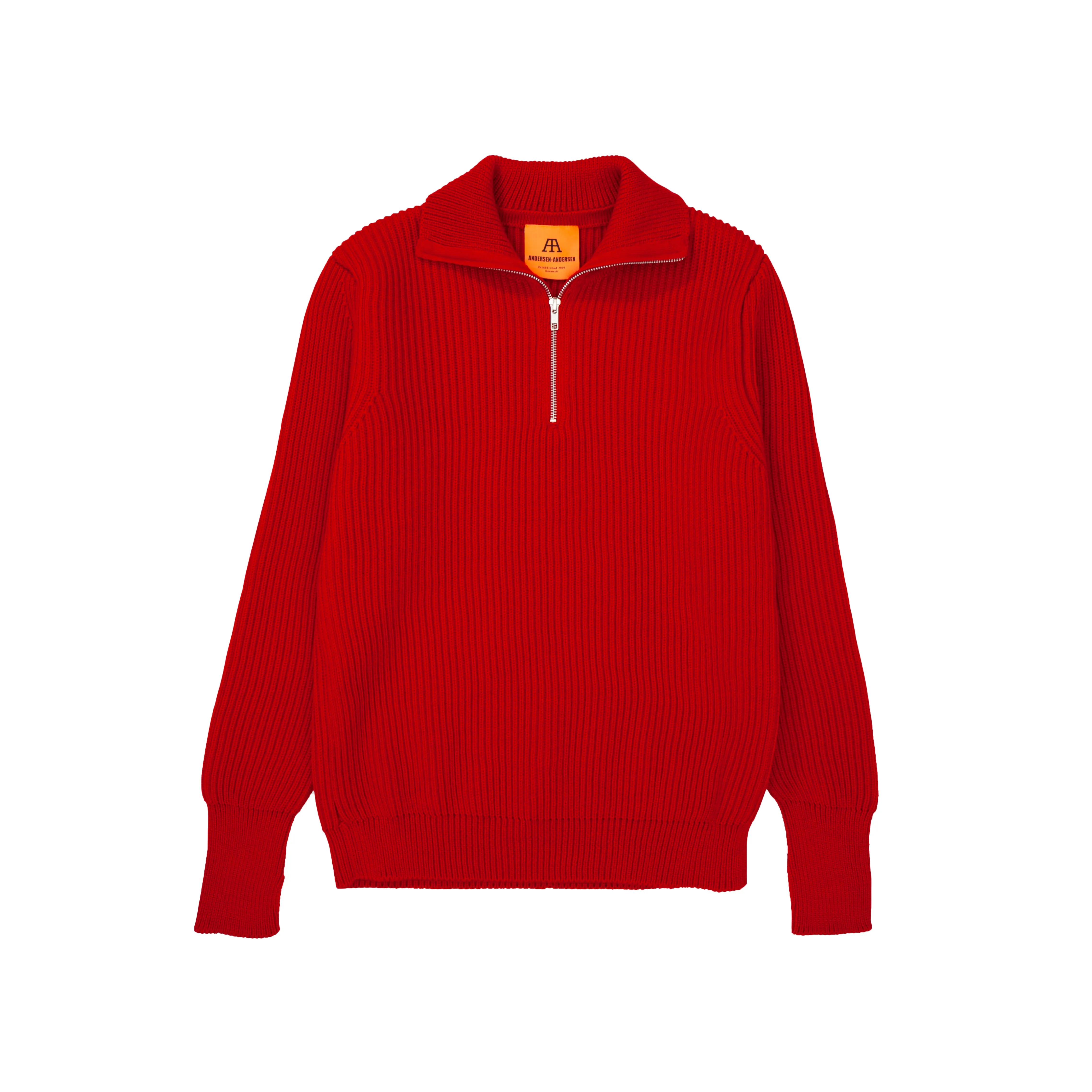 Navy Half-Zip Red