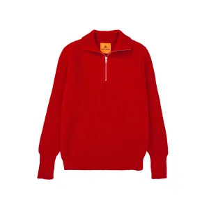 Navy Half-Zip Red