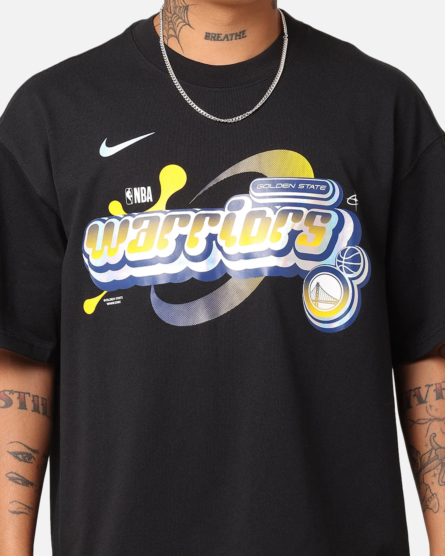Nike Golden State Warriors NBA Max90 Courtside T-Shirt Black