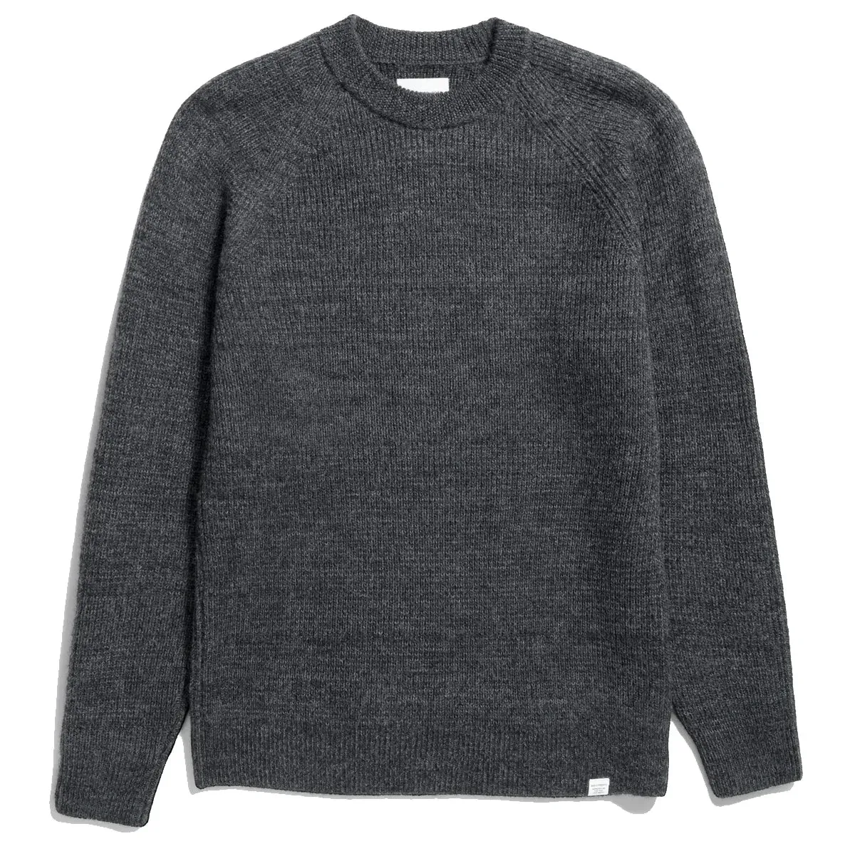 Norse Projects Roald Cotton Wool Rib Sweater - Dark Grey Melange