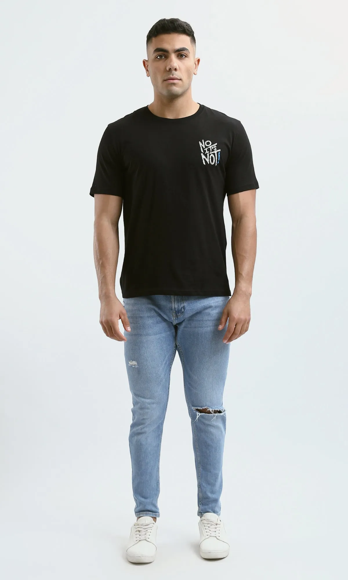 O178915 "No It'S Not" Black Printed Short Sleeves Tee