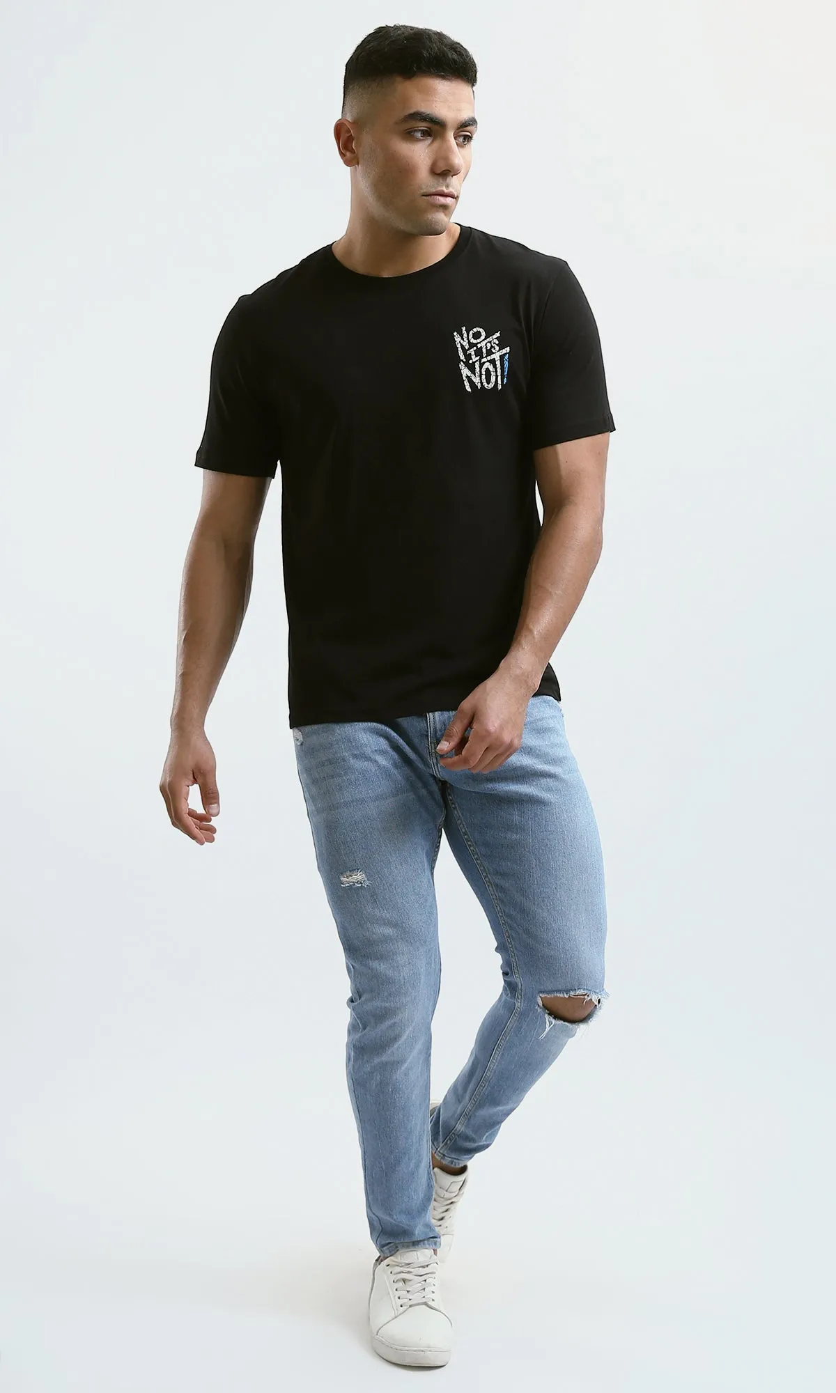 O178915 "No It'S Not" Black Printed Short Sleeves Tee