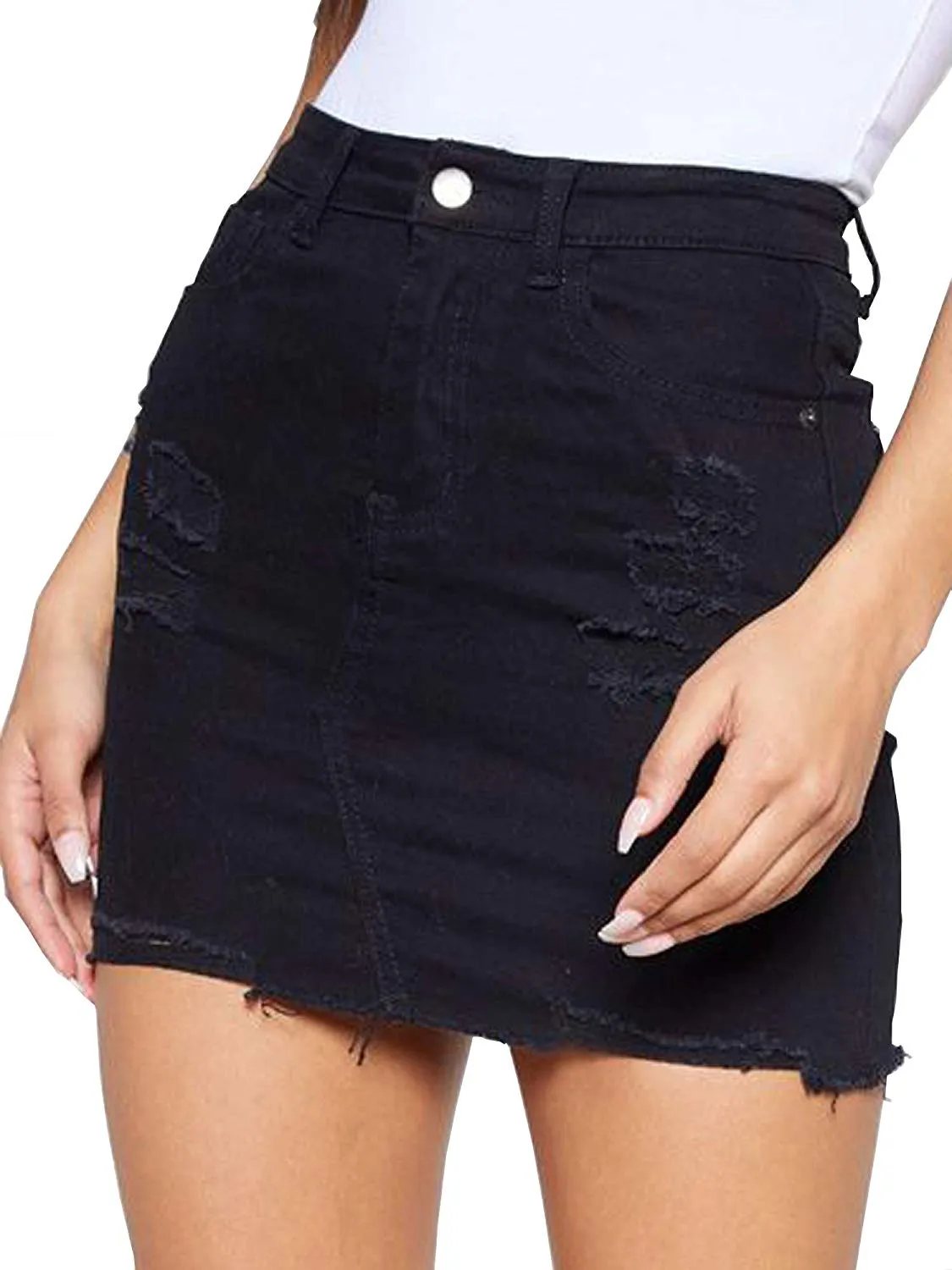 Slim Fit High Waist Denim Skirt
