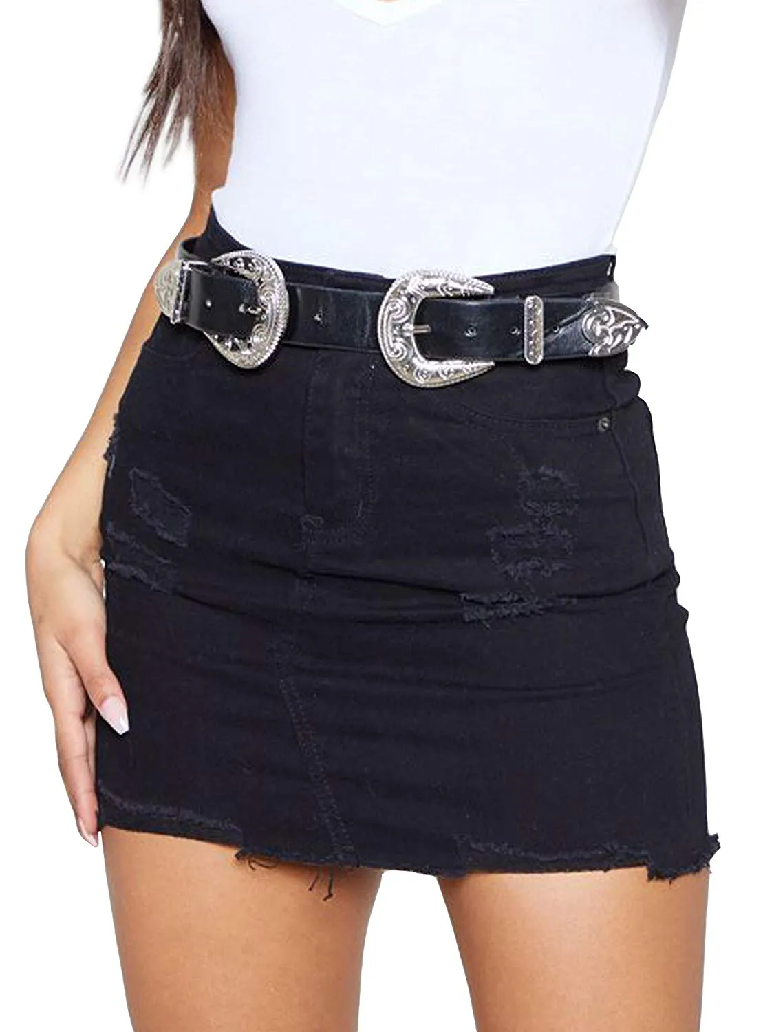 Slim Fit High Waist Denim Skirt