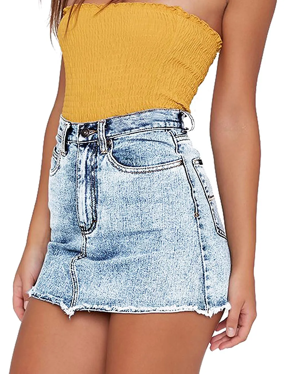 Slim Fit High Waist Denim Skirt