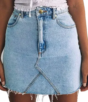 Slim Fit High Waist Denim Skirt