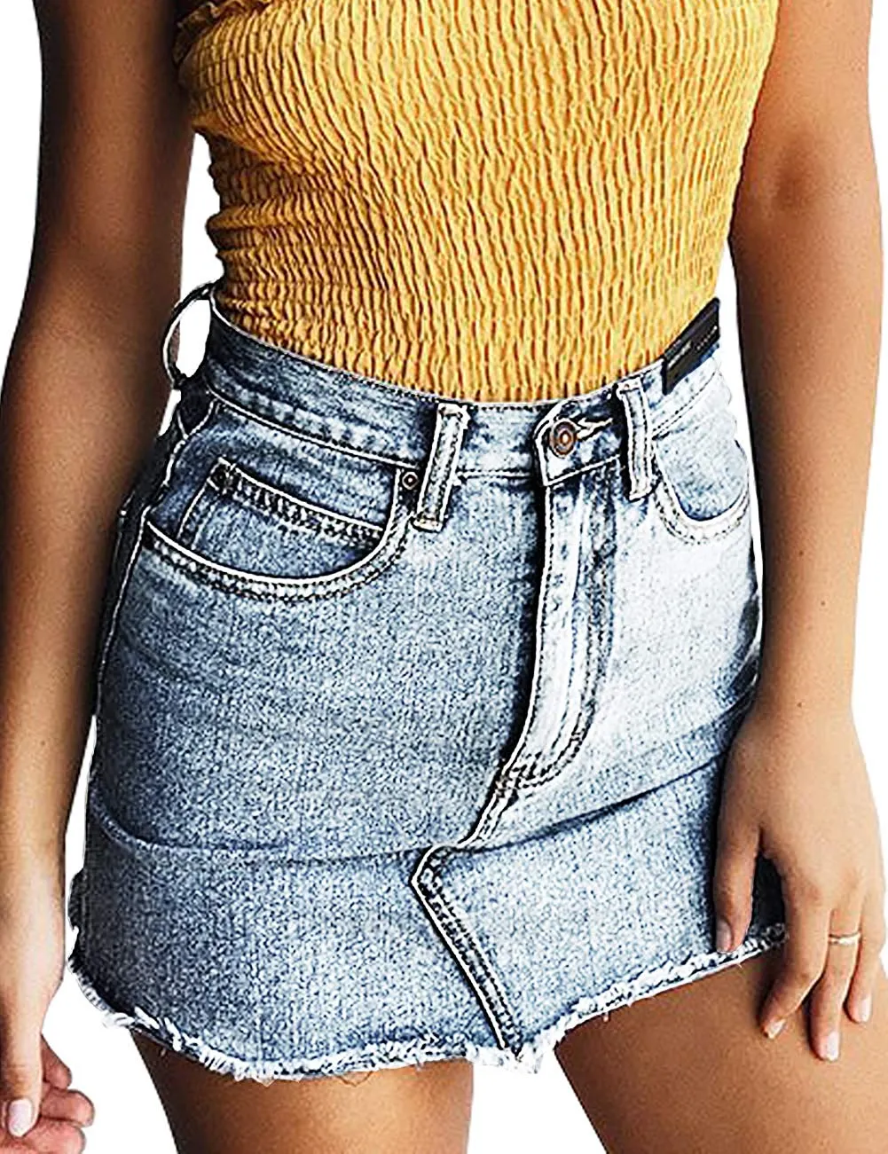 Slim Fit High Waist Denim Skirt