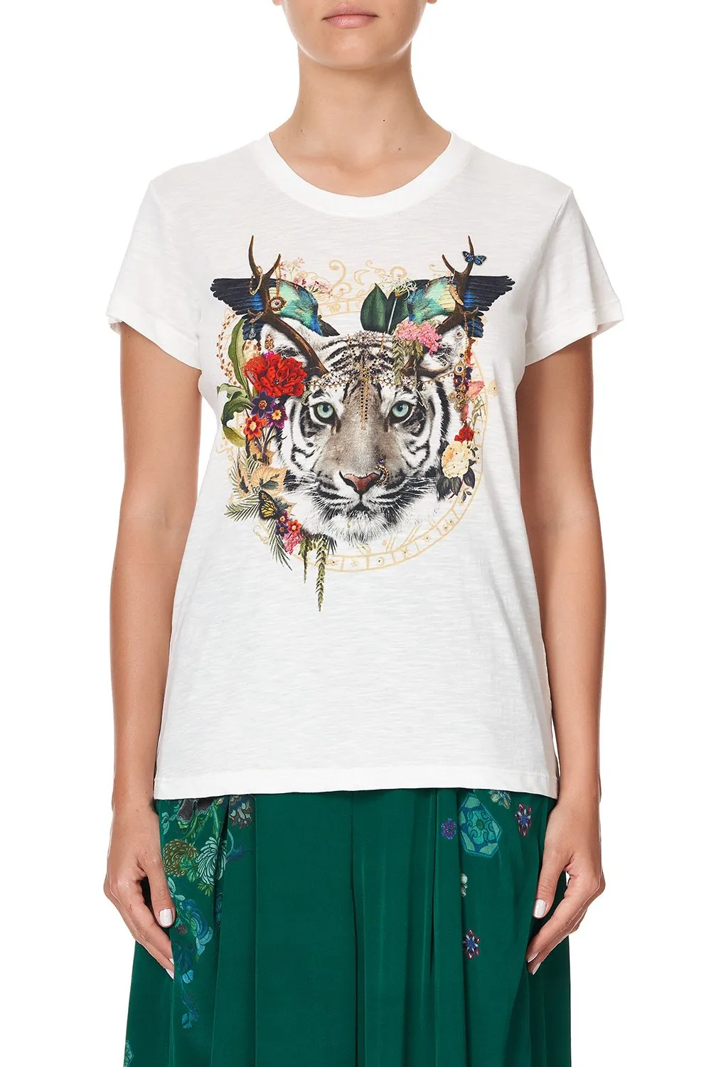 Slim Fit Round Neck T-Shirt- Emerald’s Orbit