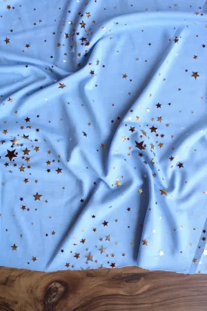 Stargazer 2 Tone Foil on Light Blue French Terry