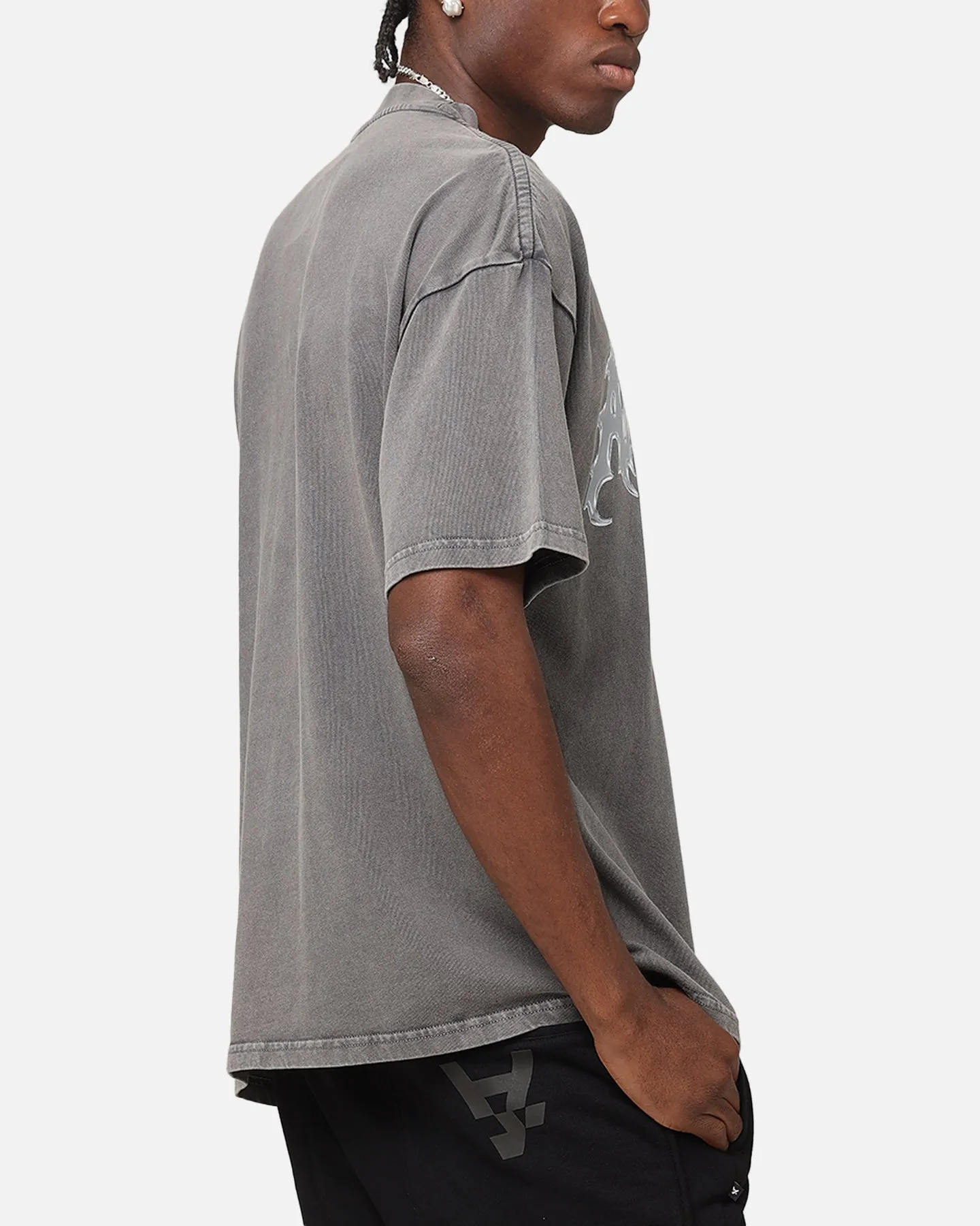 The Anti Order New Dawn Mock Neck T-Shirt Washed Charcoal