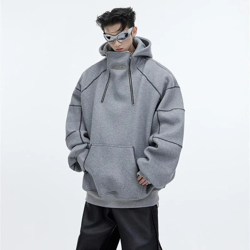 Three Dimensional Fleece Pullover Hoodie