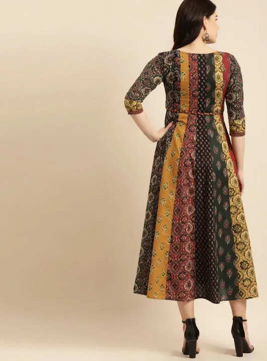 Traditional Print Indian Anarkali Dress