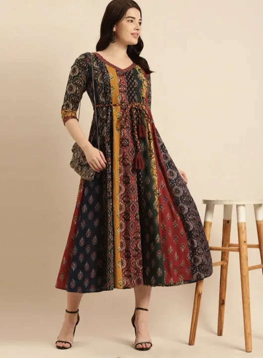 Traditional Print Indian Anarkali Dress